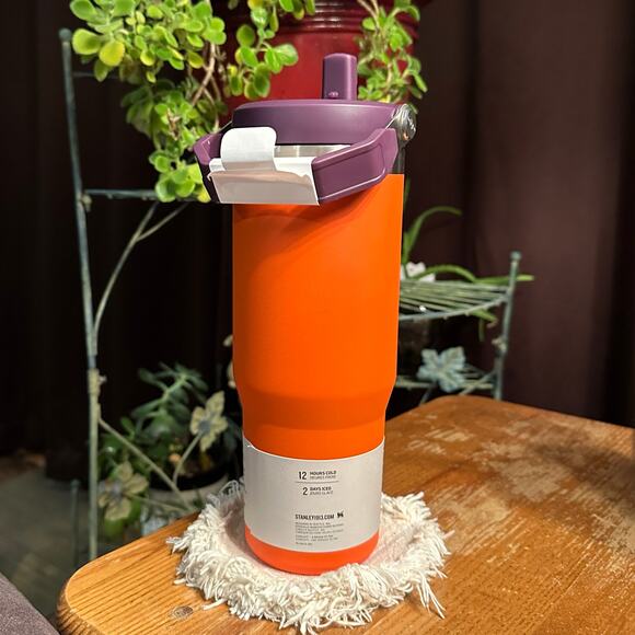 Stanley The Ice Flow Straw Tumbler 30 Oz Tiger Lily Plum & Orange K143 - Picture 4 of 5